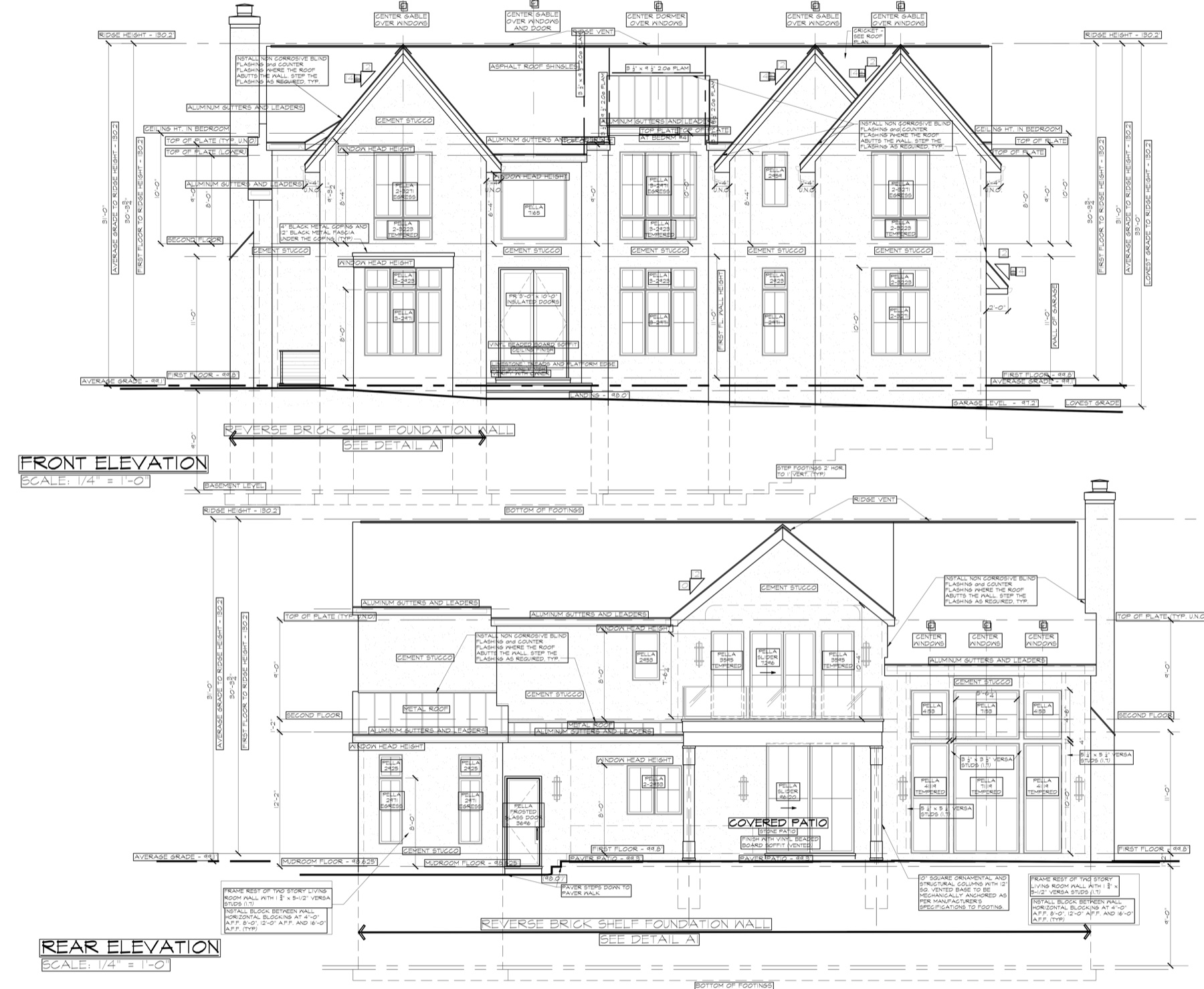 Architectural plans for an Arkline Development home build.