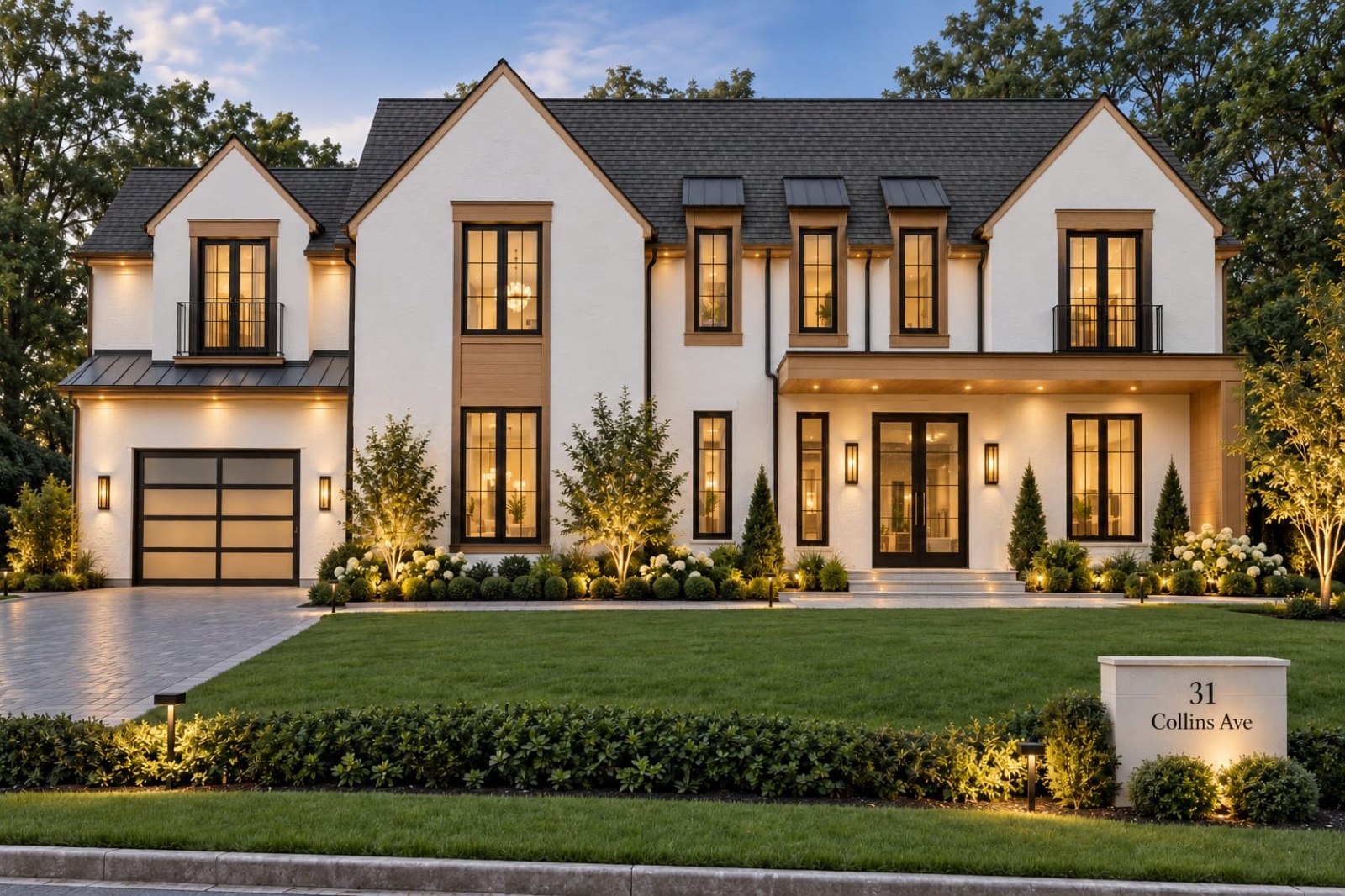 Closter custom home — architectural rendering of the completed exterior.